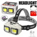 Powerful LED Induction Headlamp 4 Lighting Modes Type-C Charge Head Flashlight Outdoor Waterproof
