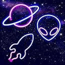 AIWEILUCK Neon Signs 3 Pack Christmas Decoration, Alien Planet Rocket Neon Sign, Valentine's Day Neon Lights for Aesthetic Room Decor Space Themed Party, Game Room Decor Led Sign for Teen(3 Pack)
