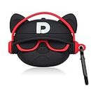Prolet Cute 3D Bulldog Fashion Character Silicone Cases Compatible with AirPods Pro Case Cover New 3D Design Shockproof Protective Case for Airpod Pro Case[ AIRPOD NOT Included]-Bulldog D Black Red