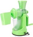 VRUNDON_ Fruit and Vegetable, Manual Juicer, Non-Electric with Steel Handle and Waste Collector (Green)