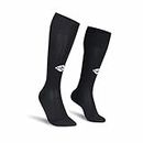 Nivia Plain Encounter Football Stockings for Men & Women, Knee Length Stockings, Football Socks, Soccer Socks, Sports Socks (Black/White) Size-L