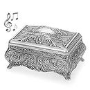 IGNPION Metal Decorative Music Box Elegant Musical Jewellery Box Trinket Storage Box Music Jewelry Keepsake Ornate Display Case Birthday, Wedding (Tune:You Are My Sunshine)