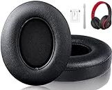 Beats Studio Replacement Earpads for Beats Studio 3 &Beats Studio 2 (B0500/ B0501) 2 Pieces Noise Isolation Comfortable Memory Foam Ear Cushions by FEYCH (Black)
