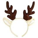 Tedercle Soft Plush Reindeer Antlers Headband with Fluffy Deer Ears - Christmas Festive Accessories for Women and Kids, Holiday Headbands Handmade Fun Deer Costume Hair Hoop