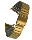 Stainless Steel Watch Arm Band Gold 19 MM Bridge Width Clip Closure Wrist Band