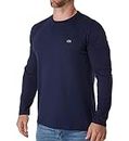 Lacoste Long Sleeve Jersey Pima Regular Fit Crewneck T-Shirt, Navy Blue, X-Large