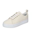 STOKTON women's shoes beige leather sneakers EX136