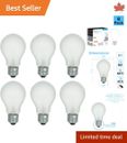 6 Pack 60W A19 Frosted Rough Service Light Bulbs - Dimmable - 2700K Soft White