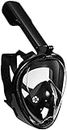 ECBUY Full Face 180° View with Anti-Fog and Anti-Leak Technology-Cutting-Edge Design Compatible Snorkel Mask- Panoramic Full Face Design See More (Black, Large/Extra Large)