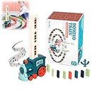 Creative Domino Rally Electric Train Set,2022 Upgrade Electric Domino Train Blocks Set,Kids Automatic Domino Train Toy Set,Educational Toy Game for Boys and Girls Age 3-12 Playset,Educational DIY Toy