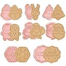 HUSAINI MARTG | 8PC Christmas Cookie Cutter Set 8 Pieces Plastic Christmas Cookie Stamp Christmas Cartoon Fun Biscuit Moulds Egg Cookie Cutter Cookie Cutter Set