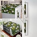 E-Retailer® Exclusive 3-Layered Polyester Combo Set of Appliances Cover (1 Pc. of Fridge Top Cover, 2 Pc Handle Cover and 1 Pc. of Microwave Oven Top Cover) (Color-Green Leaf, Set Contains-4 Pcs.)