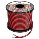 14awg 2.0mm² Silicone Electrical Wire 2 Core Cable 52ft [Black 26ft Red 26ft] oxygen free Stranded Tinned copper wire High Temperature Resistance Soft and Flexible