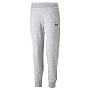 PUMA Women's Plus Size Essentials Fleece Sweatpants, Light Gray Heather-Black, 1X