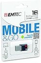 EMTEC Mobile & Go 2 in 1 Flash Drive with USB 3.0 and Micro-USB, 16 GB