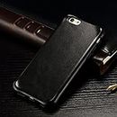 NAVOR®Slim Fit Crazy Horse Leather Cover TPU Bumper Black Case for Apple iPhone 6 Plus / 6s Plus [5.5 Inch] IP6P-3-BK