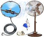 DIY Crafts Fan Watering Irrigation Sprayers Outdoor Coling Misting Gardening System Misting PE Fan Rings Mist Nozzle Lawn Veranda (5 Pcs Sprinkler Kit, Included Pipe + Faucet Connector + Accessory)