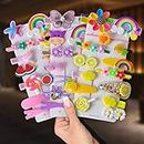 Kashish's Aliza 14 Pcs Unicorn Ice Cream Hair Clips Set Baby Hairpin For Kids Girls Hair Accessories (Rendom Colour), Multicolor