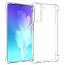USTIYA Case for Samsung Galaxy S21 5G 6.2" Clear G991 TPU Four Corners Protective Cover Transparent Soft