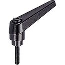 HALDER 24400.0564 Adjustable Clamping levers, Black, d1=25 mm / d2=M12 / l1=40 mm