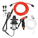 Finderomend Car Wash Pump Portable High Pressure DC 12V 100W 145 PSI Self-Priming High Pressure Powerful Washing Kit,Car Cleaning Wash Pump Electrical Washer Kit for Auto RV Home Garden Pet Shower