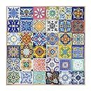 Pack of 36 Assorted Talavera Mexican Handmade 10.5cm Tiles: 'Aleatorio'