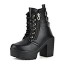 Snasta high heel boots for women-Black,8UK