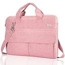 LANDICI Laptop Bag case 17 17.3 inch for Women Ladies, Waterproof Computer Sleeve Cover Compatible with 17-18 Inch MacBook HP Lenovo Acer Asus Dell, Slim Briefcase Messenger Bag, Pink