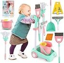 AUSLEE Kids Cleaning Set Toys, Toddler Broom Baby Mop Dustpan Playset, Pretend Play House Cleaning Kit Products, Child Size Little Housekeeping Supplies, Birthday Gift 3 4 5 Year Old Boys Girls…