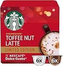 Starbucks Toffee Nut Latte Limited Edition by Nescafe Dolce Gusto, Medium Roast Coffee Pods, 127.8g