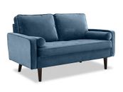 Velvet Fabric Sofa 2 & 3 Seater Scott Style Couch Settee Cushion Wooden Legs
