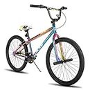 Hiland 24 inch & 26 inch BMX Bike from Beginner-Level to Advanced Riders with 2 Pegs, Teenagers Adults BMX Style Bicycles, Multiple Colors
