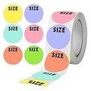 Multi-Colored Blank Clothing Size Stickers 1 inch Shoe Size Labels Round Adhesive Sizing Stickers for Apparel Retail 1000pcs