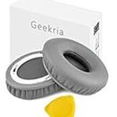 Geekria QuickFit Protein Leather Replacement Ear Pads for Beat S0lO HD (810-00012-00) On-Ear Headphones Earpads, Headset Ear Cushion Repair Parts (Grey)