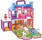 ANVITTOYWORLD Dream Palace Assembled Complete Furniture Doll House for Girls Doll House ( 40 Pieces, Multicolour)
