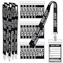 30Pcs Event Staff Lanyard with Plastic Card Holder and Pass Card, Event Lanyard, Black Breakaway Lanyard, Event ID Holder for Backstage Concert Party Birthday Gaming, Staff Badge Holder