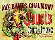 Palace Learning Jouets Poster (as seen in Monica's Apartment on Friends) - Aux Buttes Chaumont Jouets by Jules Cheret 1885 - Vintage Art Print (LAMINATED, 18" x 24")
