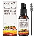 WishCare Brow & Lash Growth Serum - EyeBrow & Eyelash Growth Oil Serum With Castor Oil, Almond Oil & Vitamin E - 30ml