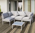 5PC Patio Garden Sofa Set Sectional Furniture Outdoor Couch W/ Cushion Lawn Grey