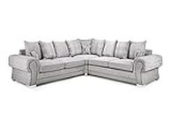 Honeypot Sofa Bed- Verona Fullback Sofabed Grey Large Corner- Soft Grey Fabric Upholstered Couch Double Sofabed for Living Room | Setup Included | Made in EU |Built to Last (Large Corner Sofabed,Grey)