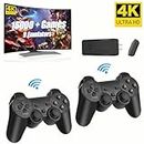Wireless Retro Game Console, Plug & Play Video TV Game Stick with 15000+ Games Built-in, 64G, 9 Emulators, 4K HDMI Nostalgia Stick Game for TV, Dual 2.4G Wireless Controllers