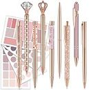 Rose Gold Office Supplies, 9pc Glitter Ink Pens Ballpoint Set with Sticky Tabs, Cute Desk Accessories Gift Set for Women Girls School Office Supplies