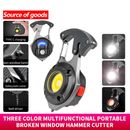 Multi-function COB Flashlight Rechargeable Keychain Camping Emergency Light LED