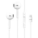 Earphones Earbuds with Wired Lightning Headphones with Microphone & Noise-Isolating Headsets 8pin in-Ear Headset Control for iPhone 14/14 Plus/14 Pro Max/13/13 Mini/12/11/X/XR/XS/SE/8/7/iOS, White