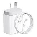 iPhone Charger, 20W USB C Charger with USB C to Lightning Cable, Apple iPhone Charger with iPhone Charger Cable, Portable Charger for iPhone 14/13/ 12/11/ X/ 9/8, iPad, Airpods, Apple Watch