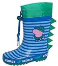 Boys Peppa Pig George Pig Tie Top Wellington Boots Green UK 5 Child