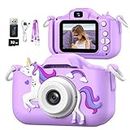 Mgaolo Kids Camera Toys for 3-12 Years Old Boys Girls Children,Portable Child Digital Video Camera with Silicone Cover, Christmas Birthday Gifts for Toddler Age 3 4 5 6 7 8 9 (Purple)
