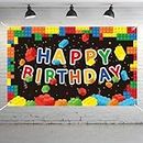 Building Blocks Party Decorations Colorful Blocks Birthday Backdrop Photography Children Kids Building Blocks Theme Party Supplies