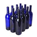 FastRack - Wine Bottles, Bordeaux Liquor Bottles, Cobalt Blue Wine Bottles, 750 ml Empty Bottles, Empty Bottles for Drinks, 12 per Case