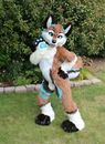 Long Fur Brown Husky Dog Fox Fursuit Mascot Costume Suit Cosplay Fancy Dress